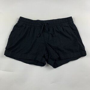 Old Navy Black Linen Blend Pull On Shorts S